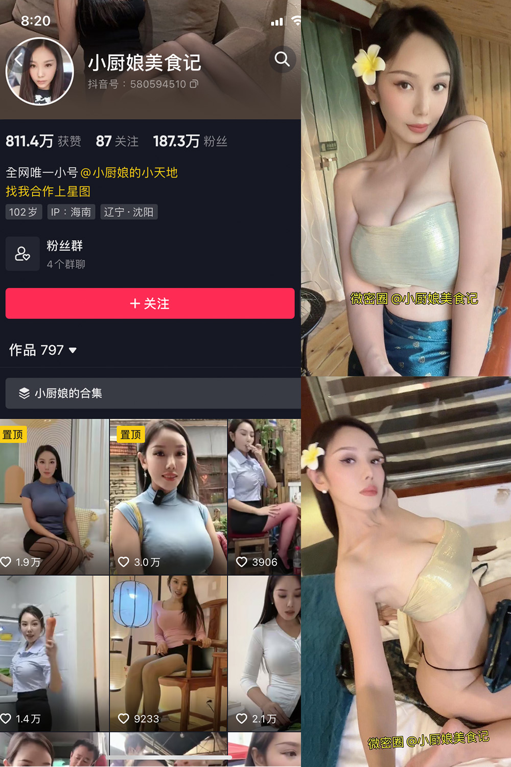 抖音 小厨娘美食记 微密圈  NO.037期 【34P6V】最新至：2024.6.27-杏子