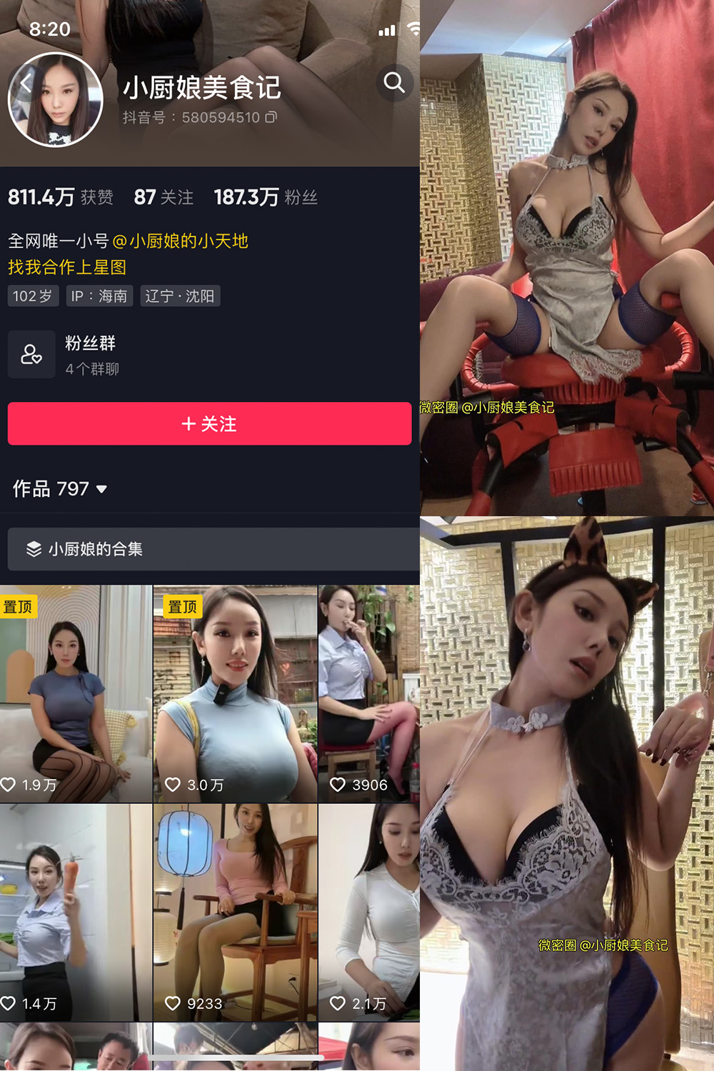 抖音 小厨娘美食记 微密圈  NO.018期 【11P】最新至：2023.8.17-杏子