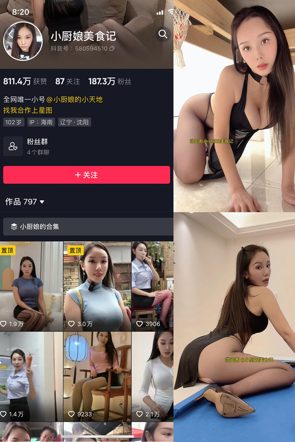 抖音 小厨娘美食记 微密圈  NO.017期 【12P】最新至：2023.8.7-杏子