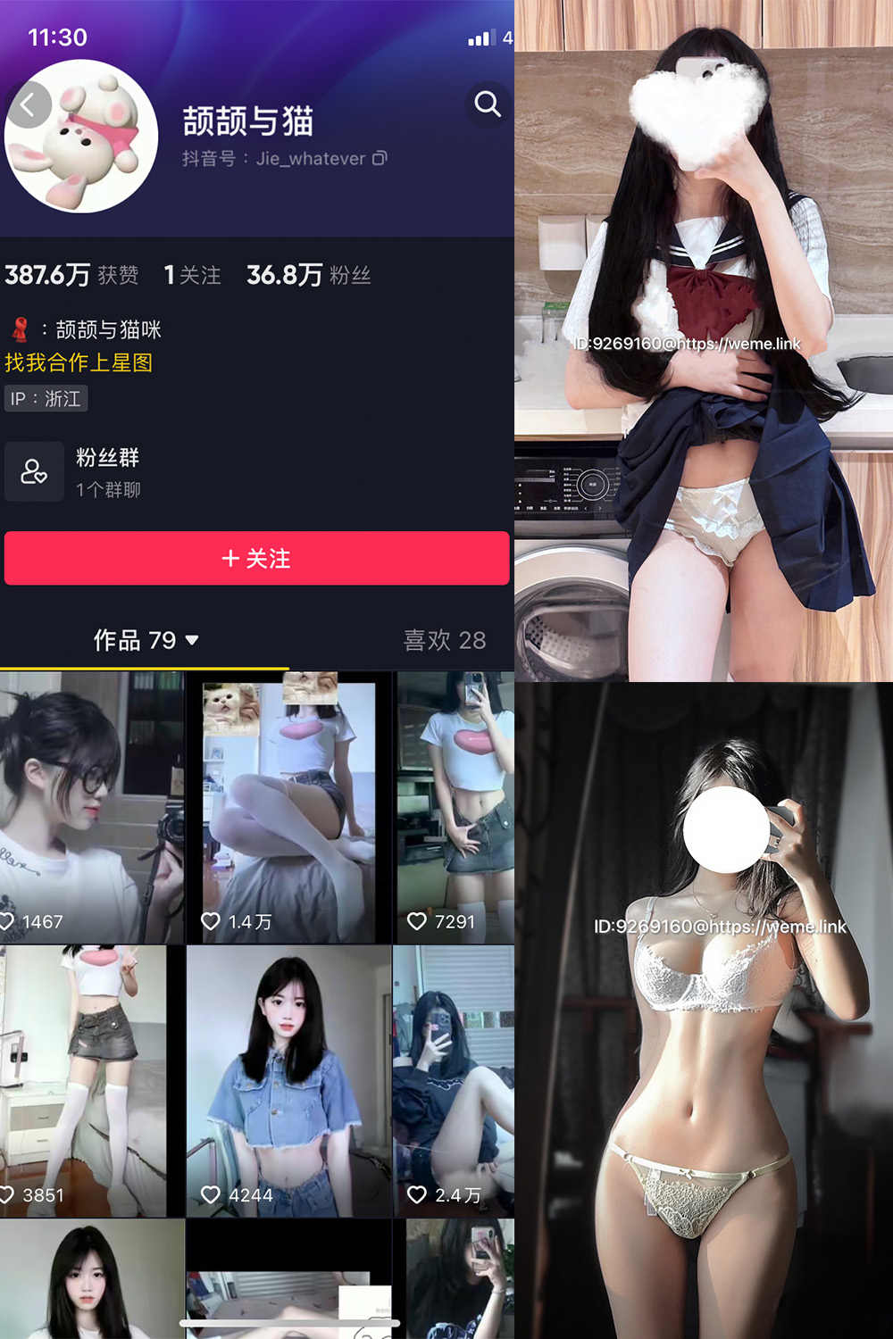 抖音 颉颉与猫 微密圈  NO.002期 【18P2V】-杏子
